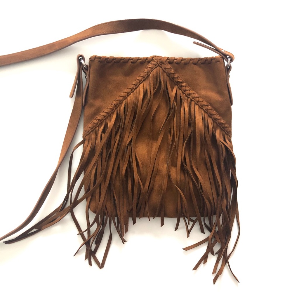Express suede crossbody purse